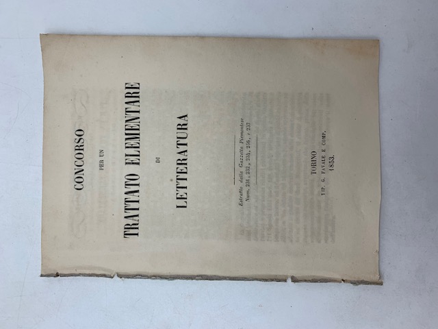 Concorso per un trattato elementare di letteratura